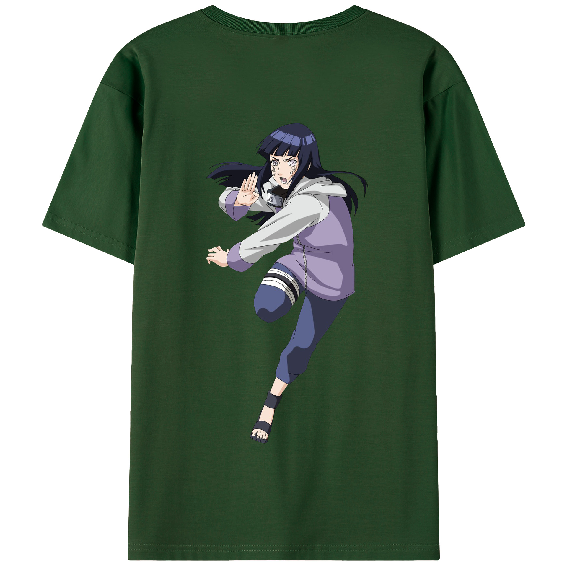 （画像用） NARUTO -ナルト- 日向ヒナタ Hyūga Hinata 綿100％半袖Tシャツ（背面プリント）